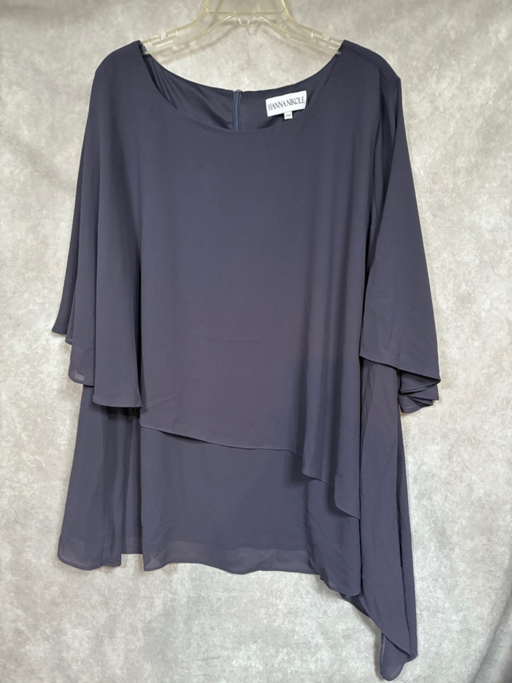 Hanna Nikole Charcoal Layered Wide-Leg Pantsuit for Mother of the Bride - Picture 2 of 11